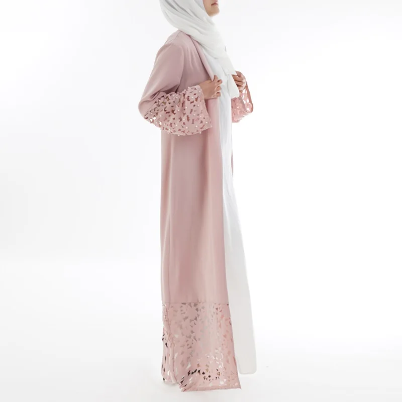 Модные лазерная гравировка мусульманское платье-Абая кардиган исламская костюмы для женщин джилбаб джеллаба халат мусульманин турецкий