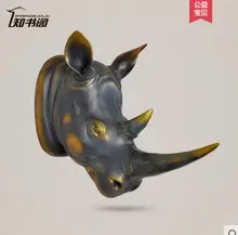 Restaurant wall decoration interior room bar coffee restaurant rhino head wall furnishings character moving gifts restaurant