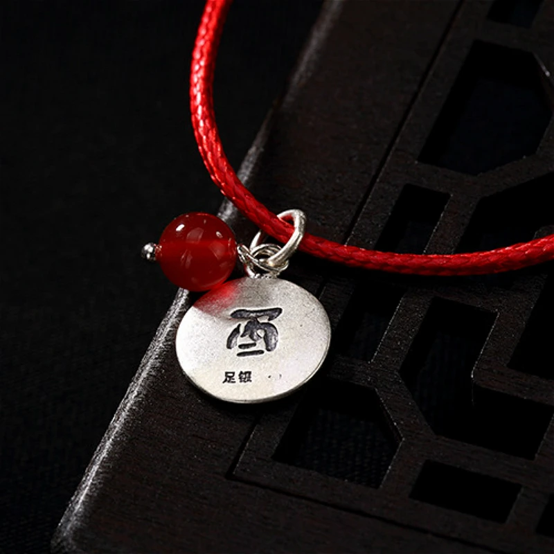 Настоящее 925 пробы Серебряный Китайский Зодиак красный браслет для женщин браслет восковой струны амулет дружба подарок ручной работы счастливые ювелирные изделия