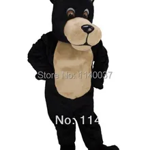 Талисман тонкий стиль черный и коричневый маскот медведь костюм Взрослый размер черный маскот Медведь Костюм маскота костюм кунг-фу панды с шлемом