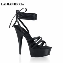 LAIJIANJINXIA/15 см высокие каблуки Водонепроницаемый обувь на платформе Свадебная вечеринка полюс Танцы обувь романтические сандалии танец леди обувь