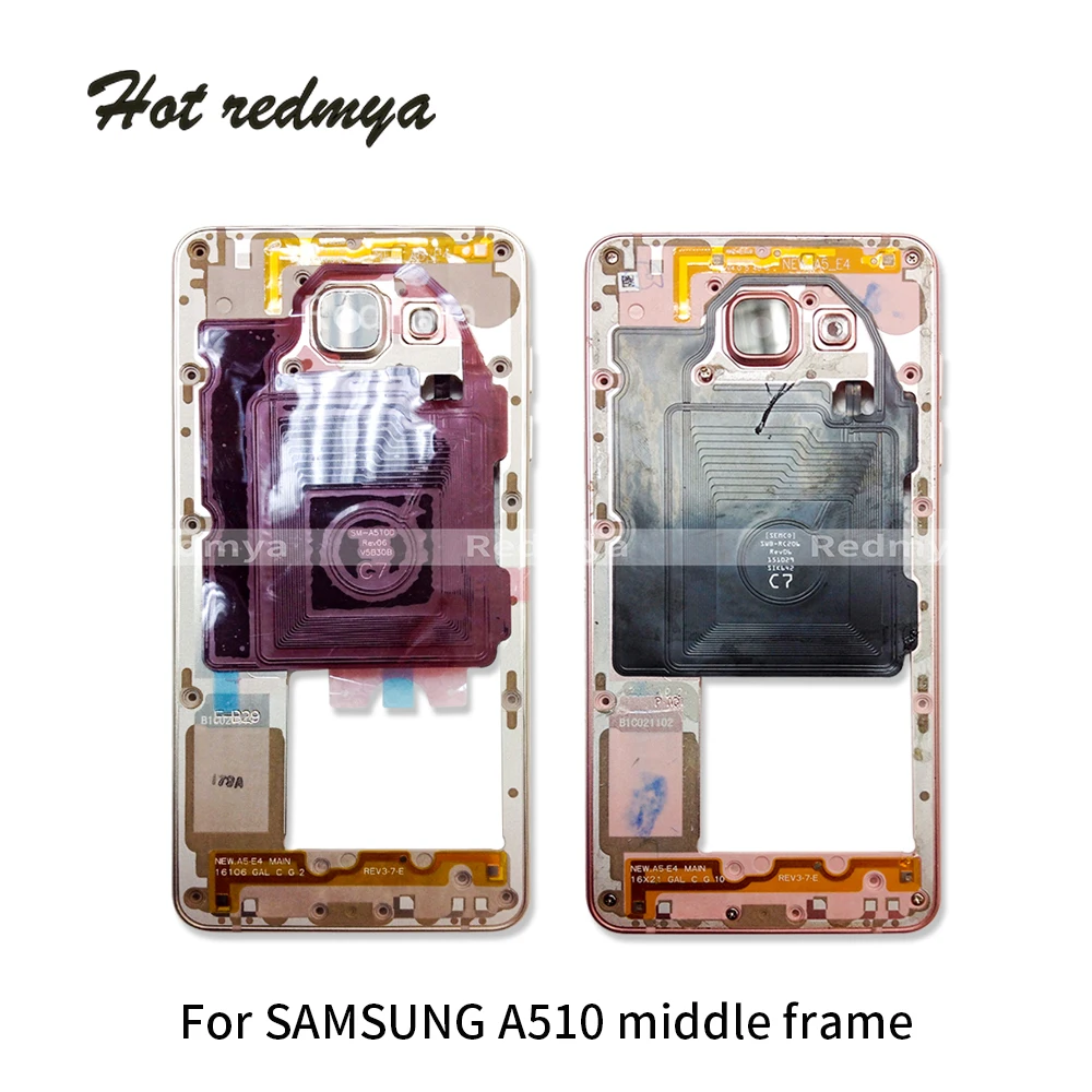 

A510 Middle Frame For Samsung GALAXY A5 A510 A510F 2016 Single Dual Mid Plate Metal Bezel Housing With Side Key Part
