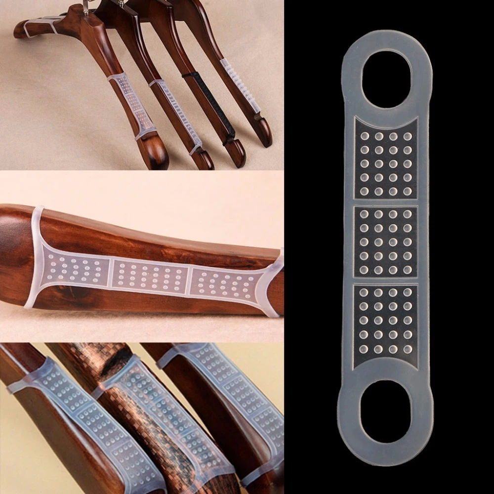 20Pcs Silicone Clothes Hangers Shoulder Pad Anti Slip Strip Clothes Rack Pad Windproof Clothe