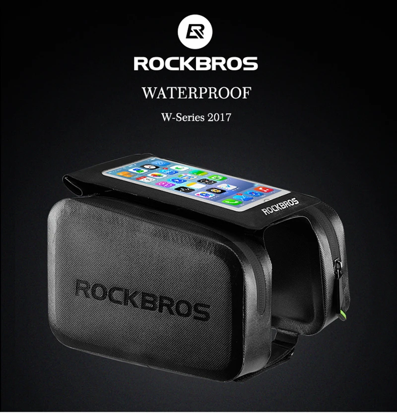 Flash Deal ROCKBROS Waterproof Touch Screen Bicycle Bags MTB Cycling Bike Frame Phone Bag Holder Pannier Case Pouch Fit Under 6.0" Phone 1