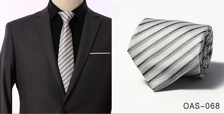 Мужской галстук 8 см, обтягивающие галстуки, Полосатые шелковые галстуки, мужские Модные жаккардовые деловые мужские свадебные платья, роскошный широкий галстук-бабочка - Цвет: OAS-068
