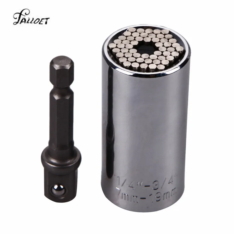 

Universal Torque Wrench Head Set Socket Sleeve 7-19mm Power Drill Ratchet Bushing Spanner Key Magic Grip Multi Tool