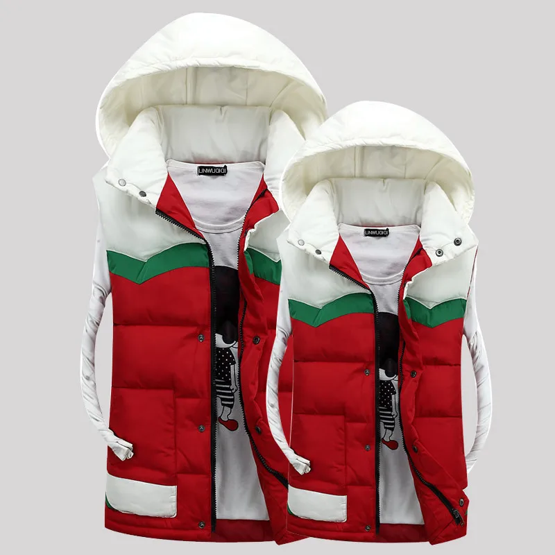New Winter Autumn Mother And Daughter Clothes 2016 Thicken Children's Vest Removable Hoody Family Look Clothing Matching Clothes (8)