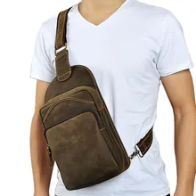 Мужской первый слой из воловьей кожи, натуральная кожа, винтажная нагрудная сумка, большая емкость, сумка через плечо, рюкзак для путешествий, школы, туризма