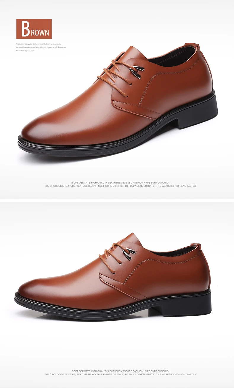 Misalwa/ мужские кожаные туфли-оксфорды; большие размеры; деловая обувь для отдыха; модельные туфли в стиле дерби; коричневые мужские Классические Вечерние туфли на плоской подошве с круглым носком