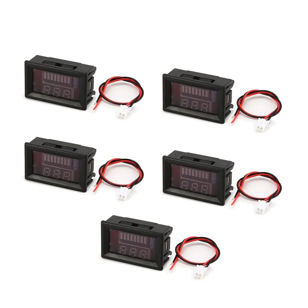 5pcs LED Digital Display Panel Voltmeter Electric Battery Voltage Meter Volt Tester for Auto Car Motorcycle DC 5V-70V | Инструменты