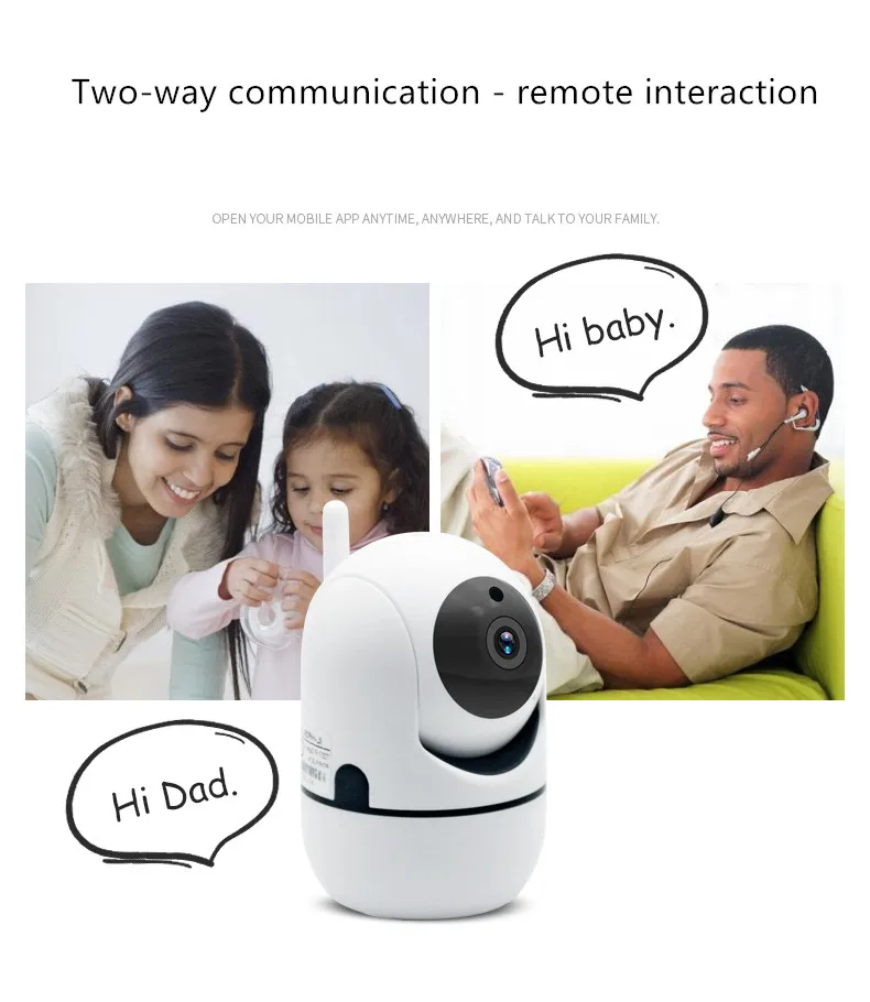 WiFi Security Camera Two-Way Talk and Mobile remote network smart home cameraIncluded Cloud Storage White