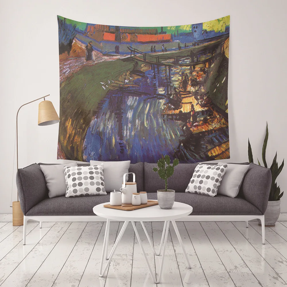 Van Gogh Impress Wall Hanging Hallowmas Rugs Skull Beach Blanket Hippie Tenture Mural Yoga Mat Star Mandala Tapestry Sky | Дом и сад