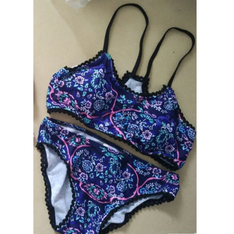Сексуальный женский комплект бикини бандажный купальник пуш ап с подкладкой