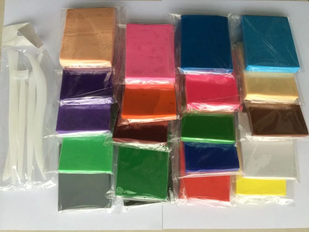 

Set D 20PC/lot+Tool 20 different colour .80g packing Creative clay oven bake clay with size:8x6x1cm ,Eco-friendly