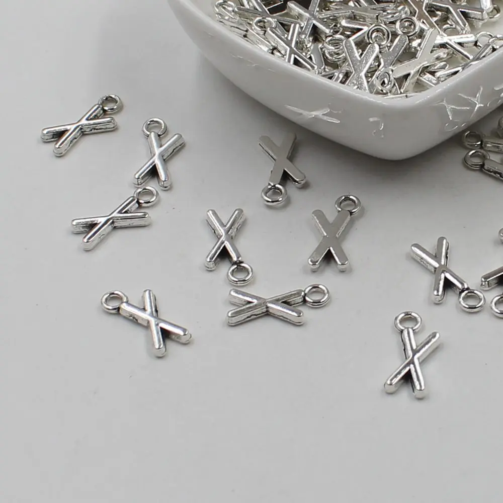 

20 pcs Double Side Alphabet(X)Letter Tag Charm Pendant Initials Jewelry Making