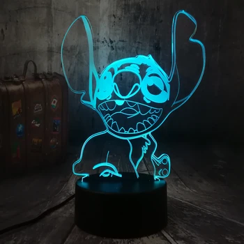 

New Design Cartoon Happy Cute Stitch Laugh Night Light 3D Desk Table Lamp Baby Boys Kids Toys Christmas lamp Party Home Decor