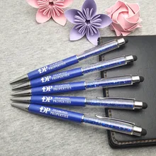 Стилус сенсорная ручка+ рекламный логотип металлические ручки для мероприятий компании на заказ бесплатно с любым текстовый логотип лучше в 2 строках 3-10 букв