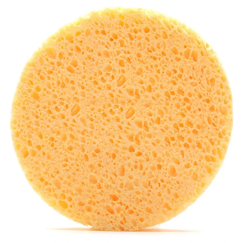 Round Shape Cellulose Sponge Facial Sponge 80*8mm Natural Wood Pulp