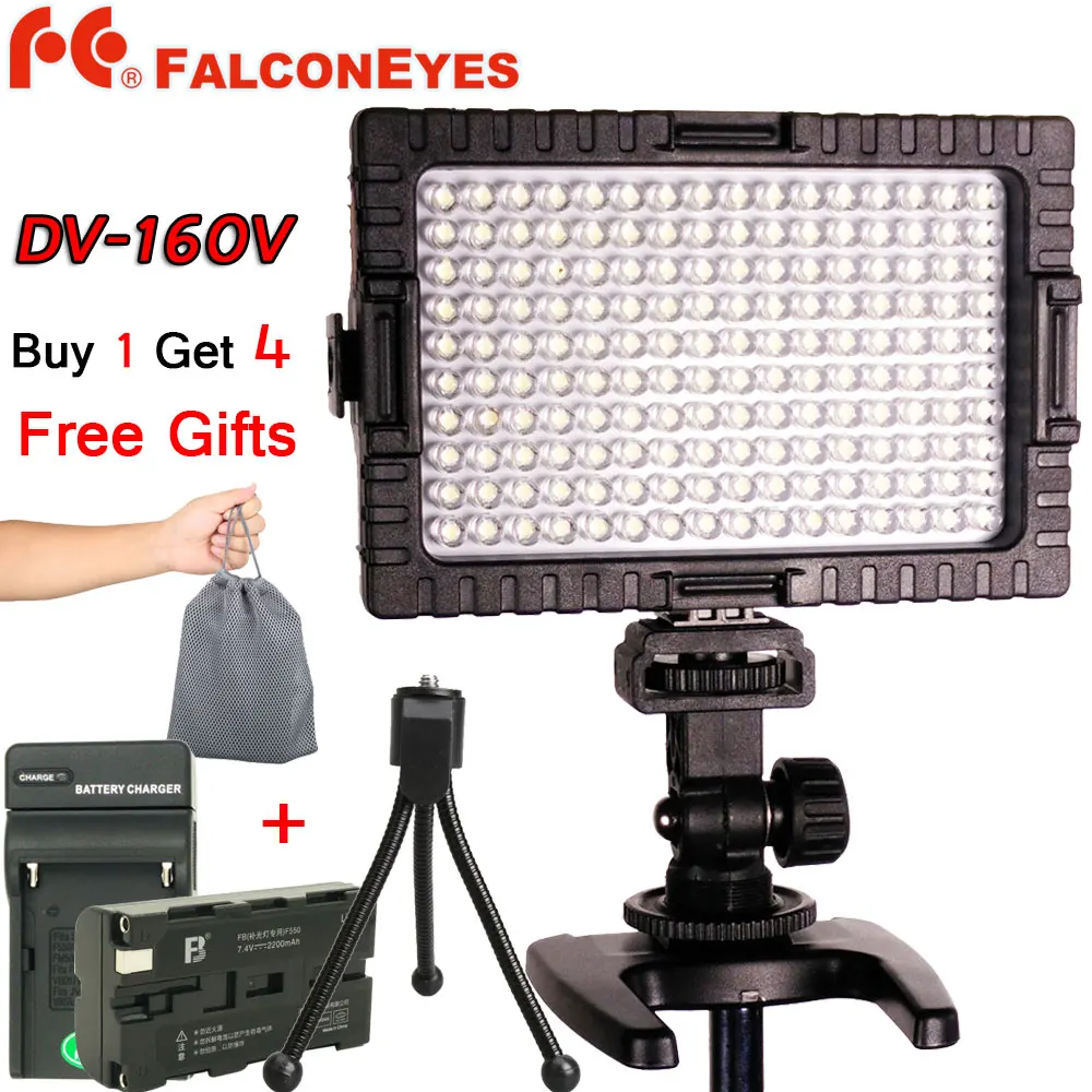 Falcon Eyes DV-160VC CRI95 + 160 СВЕТОДИОДНЫХ Видео Камеры Лампочка Фотография Освещение с NP-F550