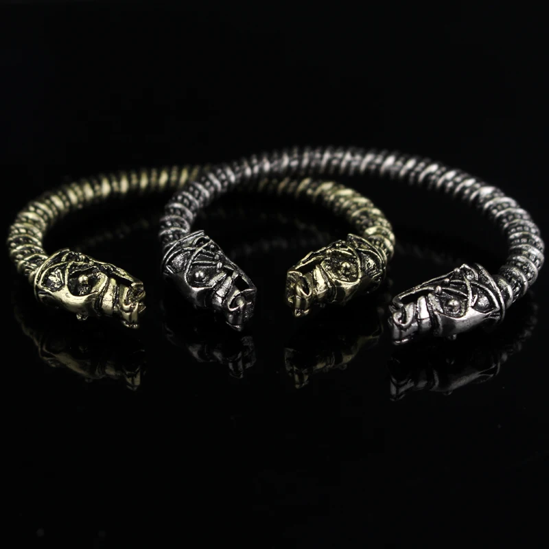 MQCHUN The vikings bracelet two Headed Wolf Fenrir Viking Logo Mens Bracelets Jewelry Maxi Men Pagan Bangles Jewelry Wristband 9