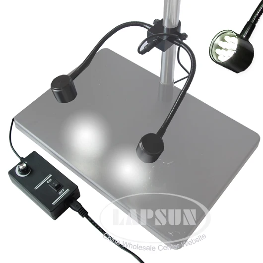 

25mm 3W Dual Gooseneck Lights 2 x 12 LED Bulb Twin Goose Neck Illuminator Lamp For Industry Stereo Microscope Camera Magnifier