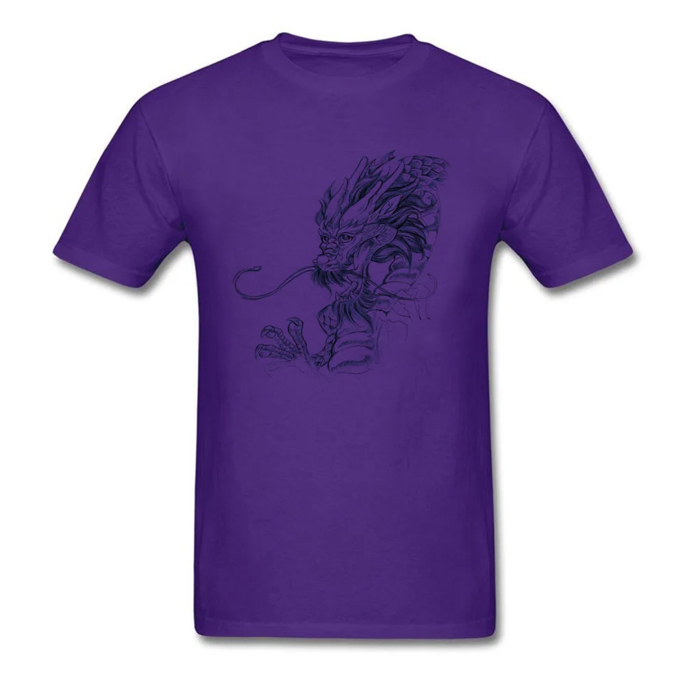 Normal Friendly Dragon Slim Fit Short Sleeve Summer Tees 2018 New Fashion Crew Neck Cotton Sweatshirts Youth T Shirt Friendly Dragon purple