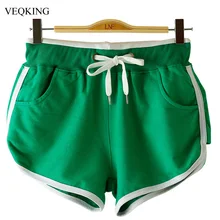 [Распродажа] плюс размер шорты для бега для женщины сплошной цвет беговые колготки фитнес Короткие Drawstring женские спортивные шорты для йоги спорт