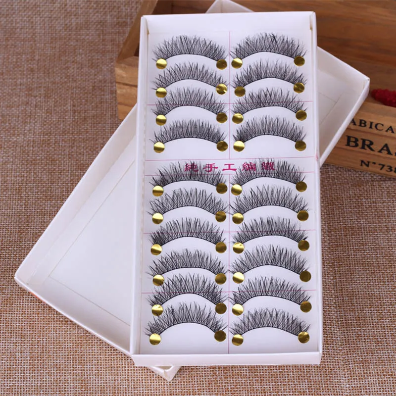 

10 Pairs Makeup Handmade Natural Long False Eyelashes Eye Lashes Thick Party Make Up Tool JIU55