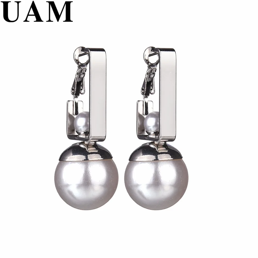 UAM, модные ювелирные изделия, серьги-капли с искусственным жемчугом для женщин, подарки, Классическая Геометрическая форма, большие серьги-капли, Букле д 'ореиль