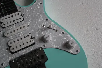 

Sea Foam Green jem life flower inlay Fingerboard White ice flower pickguard folyed tremolo electric guitar,customized!IB-2