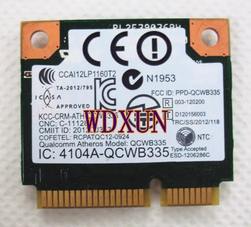 Atheros DW1705 беспроводной 802.11N+ Bluetooth 3,0 150 Мбит/с wifi Половина мини PCI-E Wlan карта QCWB335 для DELL Asus acer Toshiba wifi