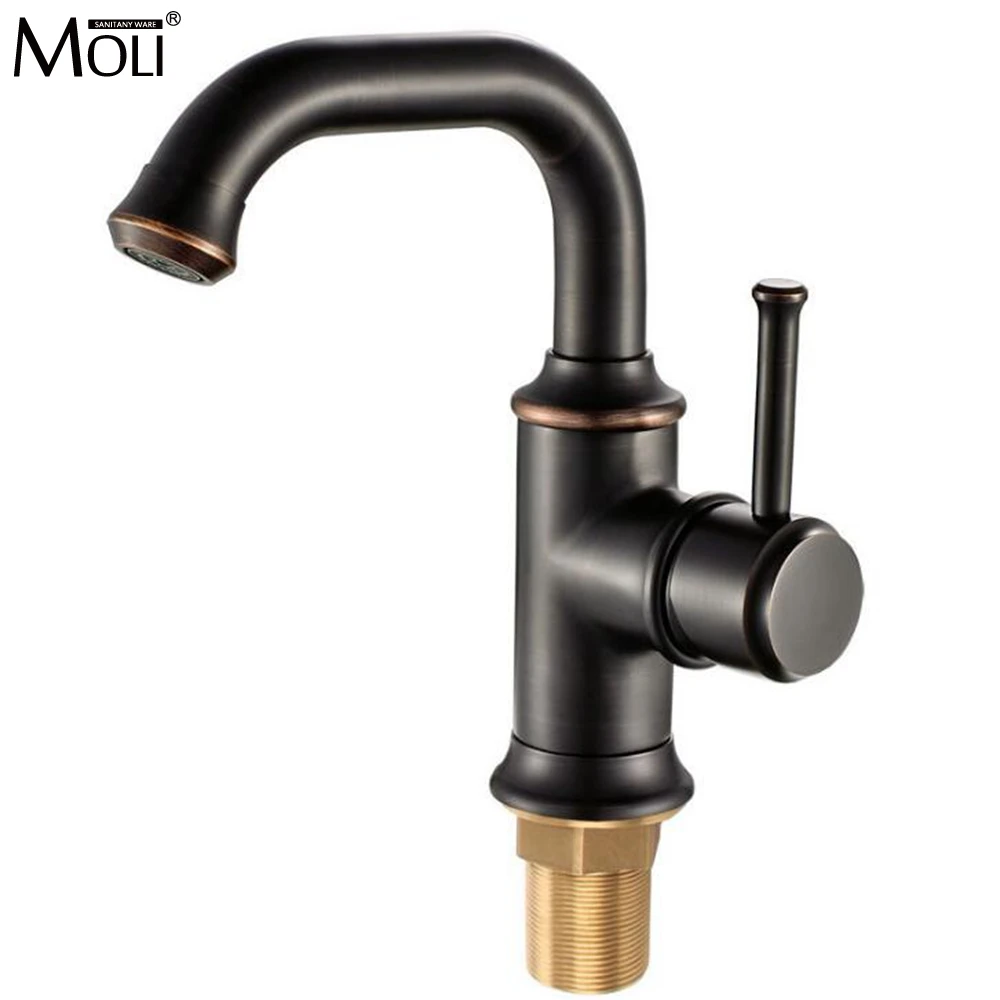 

Bathroom Basin Sink Faucet Oil Rubble Bronze American Style Hot and Cold Water Mixer