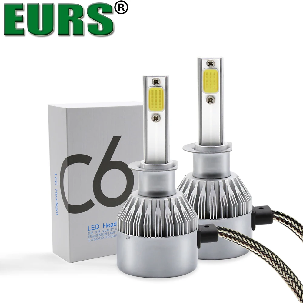 Global Hot Car Accessories C6 led auto lamps 12v 24v 6500k 8000lm COB