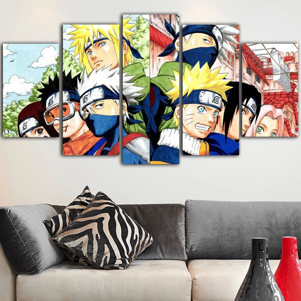 5 шт. (без рамки) постер Naruto аниме Квадри Su тела в Soggiorno доски настенные Плакаты и