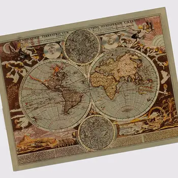 

Nostalgia Classic maps Kraft Paper Poster vintage nostalgia retro world map antique bar cafe wall sticker painting 30x42cm