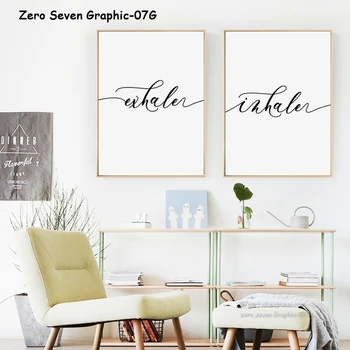 

Black And White Motto Inhale Exhale Canvas Painting Poster And Print Picture Living Room Wall Art Home Decoration