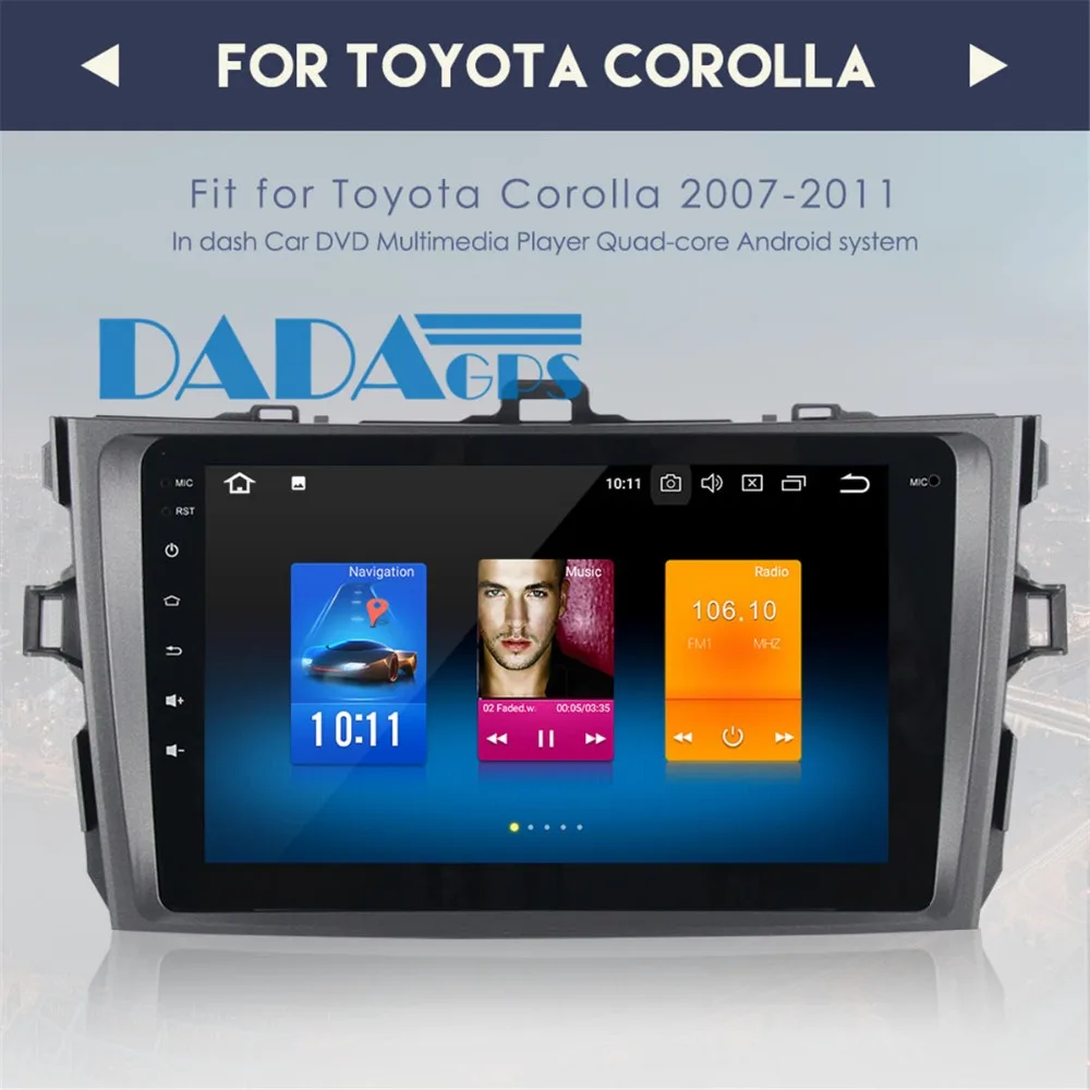 Автомобильный мультимедийный DVD плеер Android 8 0 4 Гб GPS навигатор для Toyota Corolla 2007 2008 2009