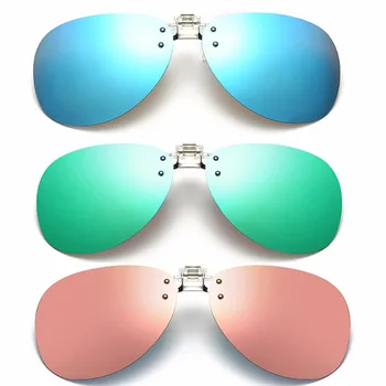 

Eyecrafters Mirrored Polarized Sunglasses Driving Clip on Flip Up Sunglasses Mens Coating Myopia Sun Glasses UV400