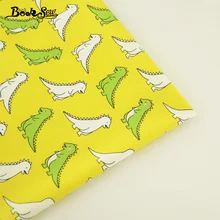 Booksew желтая стеганая ткань хлопок саржа ткань динозавр мультфильм узоры Вышивание тела для Beding Скрапбукинг лоскутное ремесло