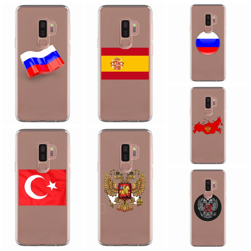 Для samsung Galaxy S3 S9 S9Plus S8 плюс S7 edge Note 8 красочный чехол из ТПУ Мягкий флаг России