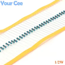 50 шт. 1/2W металлического пленочного резистора сопротивления 1% 1,8 K 1.8R 100K 100R 10K 10R 120R 150R 1K 1 м 2,2 K 20K 220K 220R 22K 240K 2K 300R 51R