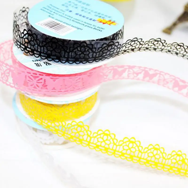 

Lace Flower Washi Paper Masking Tapes Gift Scrapbooking DIY Tape Crafts Diary Deco Photo Album Decorative Stickers