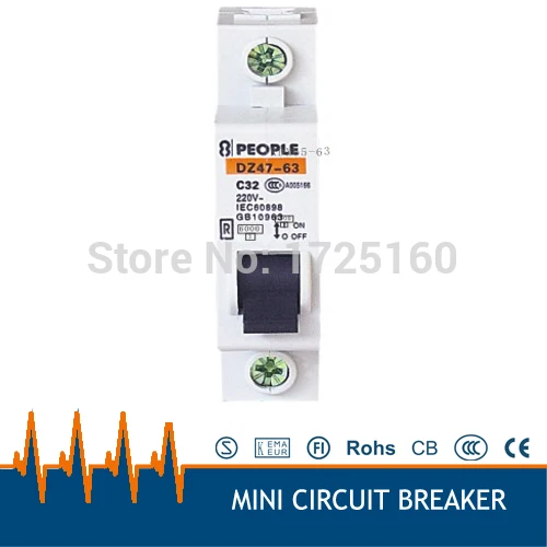 

220/230v 32A 1P Mini MCB, low voltage Circuit Breaker