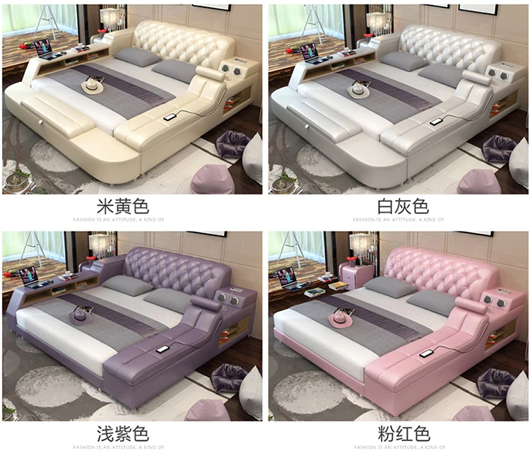Натуральная кожа каркас кровати мягкие кровати Массажер для хранения безопасный динамик светодиодный светильник для спальни cama muebles de dormitorio/camas quarto