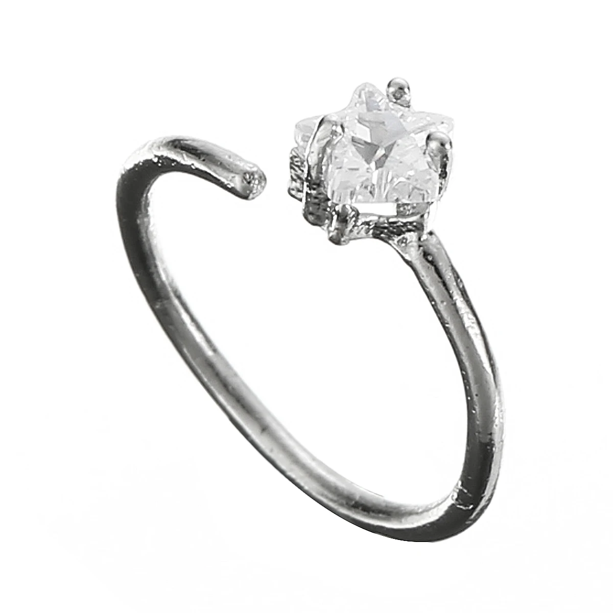Small Thin Star Crystal Rhinestone Stainless Steel Nose Hoop Ring 3 Colors