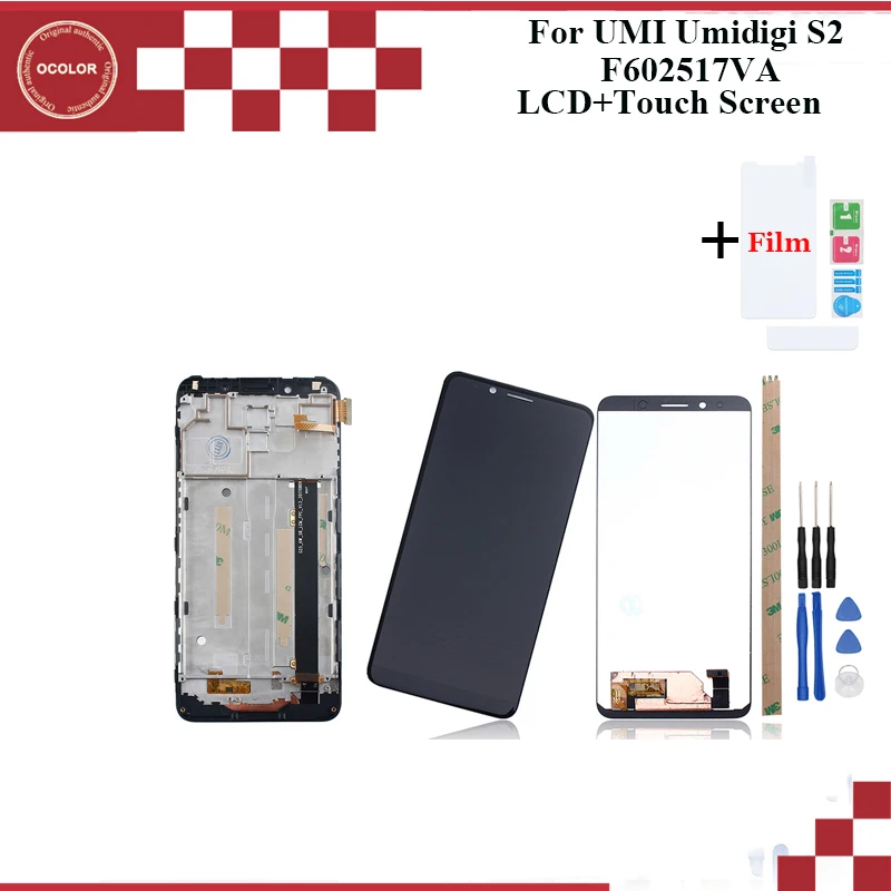 

ocolor For UMI Umidigi S2 F602517VA LCD Display and Touch Screen +Frame Phone Accessories For UMI S2 +Tools + Tempered Glass