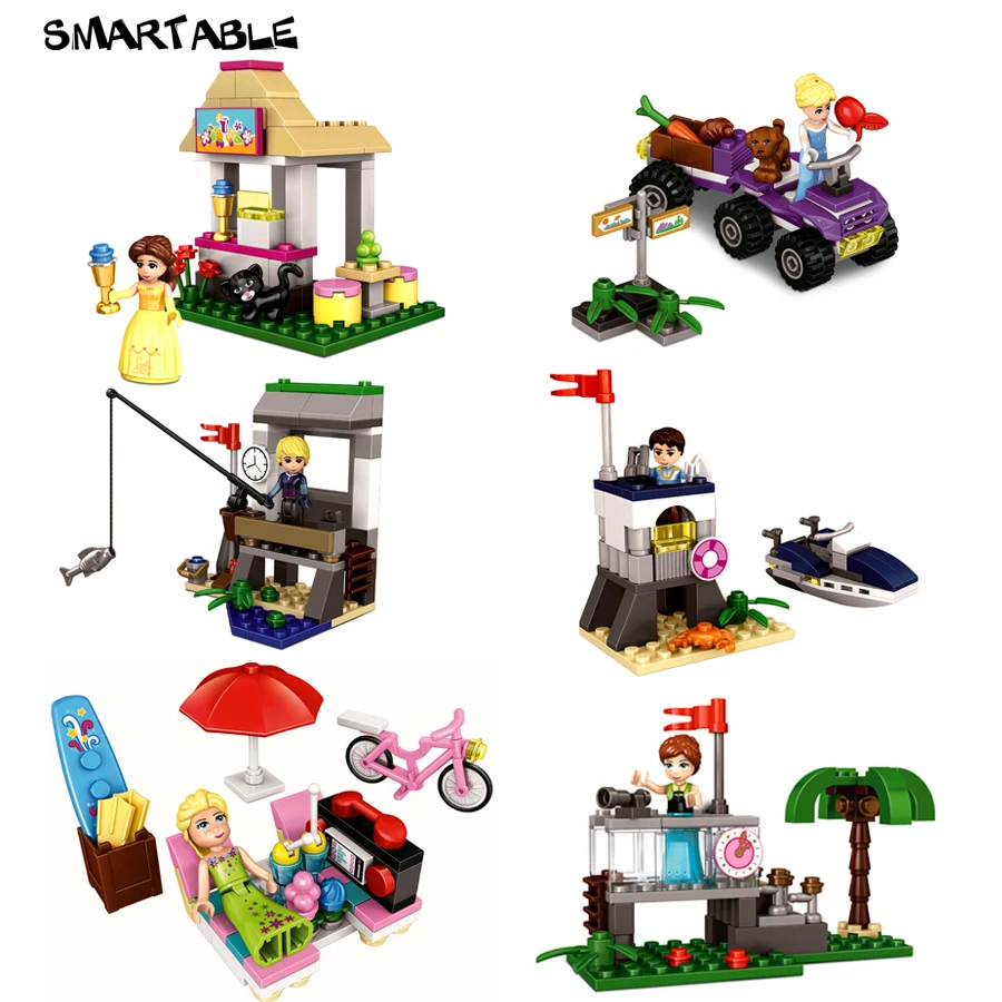 Smartable Friends girl Princess Building Block outdoor party Anna Elsa Figures Bricks font b toys b