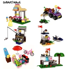 Smartable Friends girl Princess Building Block outdoor party Anna Elsa Figures Bricks font b toys b