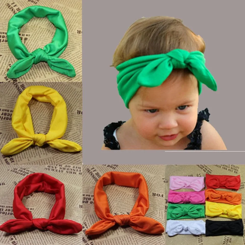 OUTAD Kids Headband Bow For Girl Rabbit Ear Headbands Turban Knot Kids