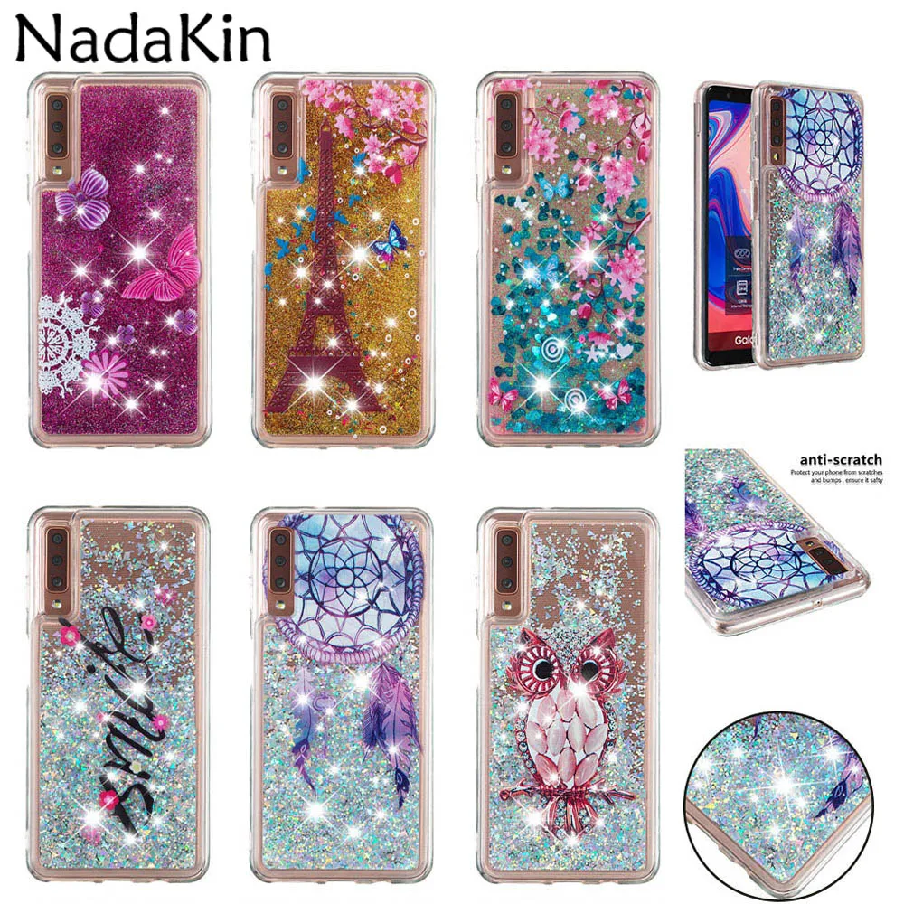 Liquid Sand Painted Soft Back Case for Samsung Galaxy A7 2018 A8 Plus Xcover 4 A3 A5 2016 2017 Luxury Cover Shell |